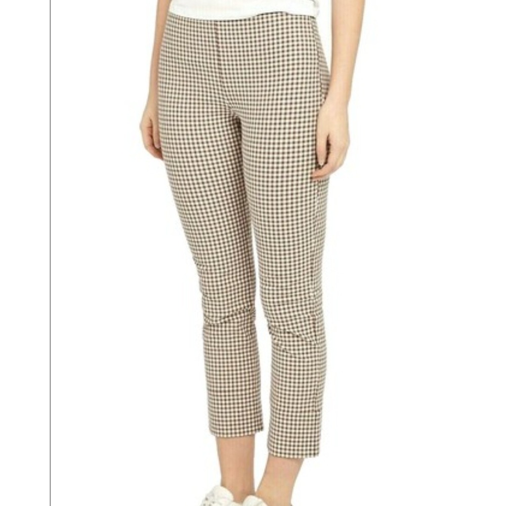 Theory Trecca 2 Brisk Check Flannel Wool Blend Women's Causal Pant Size 4